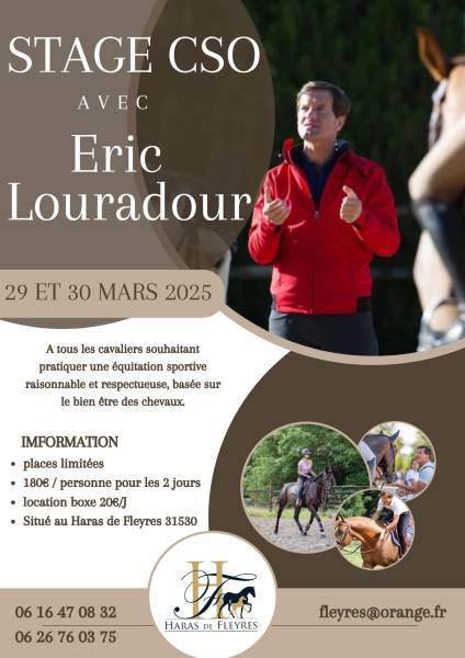  Stage CSO avec Eric Louradour – 29 et 30 mars 2025