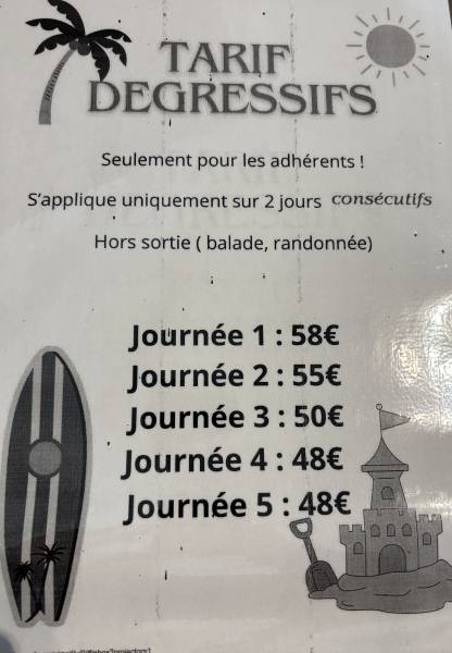 Tarif dégressif pour les adhérents 