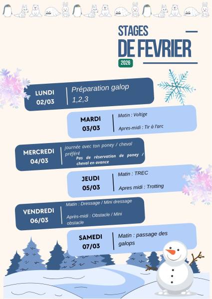 Deuxième semaine des vacances de février 