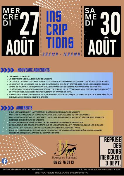 Dates des Inscriptions 2025-2026