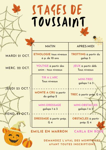 Stage Toussaint 1ère semaine