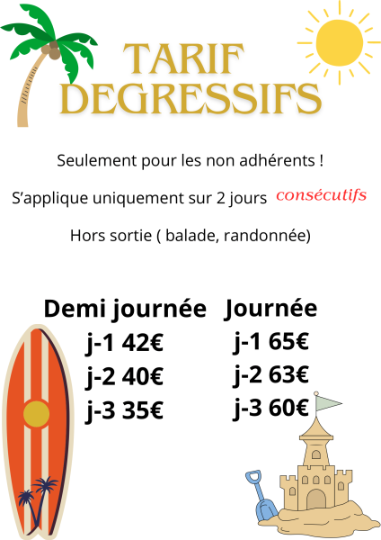 Tarif dégressif pour les non adhérents 